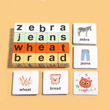 Maxbell Letter Puzzle Gift Wooden Reading Block for Toddlers Birthday Preschool Kids