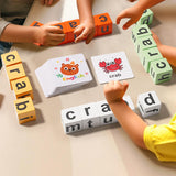 Maxbell Letter Puzzle Gift Wooden Reading Block for Toddlers Birthday Preschool Kids