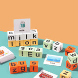 Maxbell Letter Puzzle Gift Wooden Reading Block for Toddlers Birthday Preschool Kids