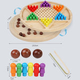 Maxbell Solitaire Board Game Tabletop Decor Marbles Game Board Wooden Table Top Game