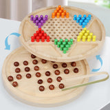 Maxbell Solitaire Board Game Tabletop Decor Marbles Game Board Wooden Table Top Game