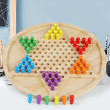 Maxbell Solitaire Board Game Tabletop Decor Marbles Game Board Wooden Table Top Game
