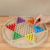 Maxbell Solitaire Board Game Tabletop Decor Marbles Game Board Wooden Table Top Game