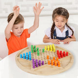 Maxbell Solitaire Board Game Tabletop Decor Marbles Game Board Wooden Table Top Game