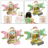 Maxbell Pet Backpack Toy Suitcase Pet House Carrier Toy for Party Birthday Gathering Pink