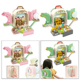 Maxbell Pet Backpack Toy Suitcase Pet House Carrier Toy for Party Birthday Gathering Pink