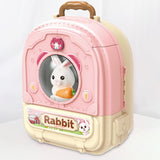 Maxbell Pet Backpack Toy Suitcase Pet House Carrier Toy for Party Birthday Gathering Pink