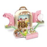 Maxbell Pet Backpack Toy Suitcase Pet House Carrier Toy for Party Birthday Gathering Pink