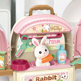 Maxbell Pet Backpack Toy Suitcase Pet House Carrier Toy for Party Birthday Gathering Pink