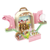 Maxbell Pet Backpack Toy Suitcase Pet House Carrier Toy for Party Birthday Gathering Pink