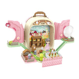 Maxbell Pet Backpack Toy Suitcase Pet House Carrier Toy for Party Birthday Gathering Pink