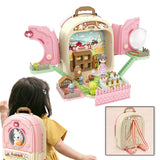 Maxbell Pet Backpack Toy Suitcase Pet House Carrier Toy for Party Birthday Gathering Pink