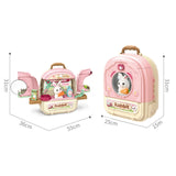 Maxbell Pet Backpack Toy Suitcase Pet House Carrier Toy for Party Birthday Gathering Pink