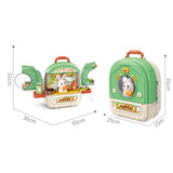 Maxbell Pet Backpack Toy Suitcase Pet House Carrier Toy for Party Birthday Gathering green