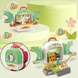 Maxbell Pet Backpack Toy Suitcase Pet House Carrier Toy for Party Birthday Gathering green