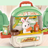 Maxbell Pet Backpack Toy Suitcase Pet House Carrier Toy for Party Birthday Gathering green