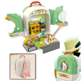 Maxbell Pet Backpack Toy Suitcase Pet House Carrier Toy for Party Birthday Gathering green