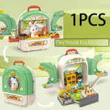 Maxbell Pet Backpack Toy Suitcase Pet House Carrier Toy for Party Birthday Gathering green