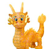Maxbell Dragon Doll Decorative Dragon Plush Toy for Dorm Birthday Present Restaurant yellow 35cm