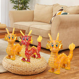 Maxbell Dragon Doll Decorative Dragon Plush Toy for Dorm Birthday Present Restaurant yellow 35cm