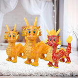 Maxbell Dragon Doll Decorative Dragon Plush Toy for Dorm Birthday Present Restaurant yellow 35cm