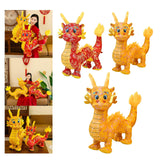 Maxbell Dragon Doll Decorative Dragon Plush Toy for Dorm Birthday Present Restaurant yellow 35cm