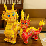 Maxbell Dragon Doll Decorative Dragon Plush Toy for Dorm Birthday Present Restaurant yellow 35cm