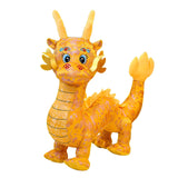Maxbell Dragon Doll Decorative Dragon Plush Toy for Dorm Birthday Present Restaurant yellow 35cm