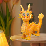 Maxbell Dragon Doll Decorative Dragon Plush Toy for Dorm Birthday Present Restaurant yellow 35cm