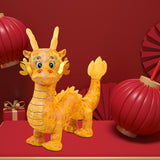 Maxbell Dragon Doll Decorative Dragon Plush Toy for Dorm Birthday Present Restaurant yellow 35cm