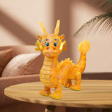 Maxbell Dragon Doll Decorative Dragon Plush Toy for Dorm Birthday Present Restaurant yellow 35cm