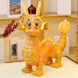Maxbell Dragon Doll Decorative Dragon Plush Toy for Dorm Birthday Present Restaurant yellow 60cm