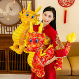 Maxbell Dragon Doll Decorative Dragon Plush Toy for Dorm Birthday Present Restaurant red 35cm