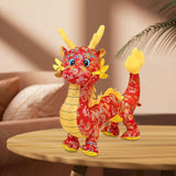 Maxbell Dragon Doll Decorative Dragon Plush Toy for Dorm Birthday Present Restaurant red 35cm