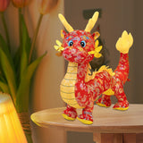 Maxbell Dragon Doll Decorative Dragon Plush Toy for Dorm Birthday Present Restaurant red 35cm