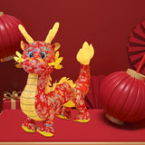 Maxbell Dragon Doll Decorative Dragon Plush Toy for Dorm Birthday Present Restaurant red 35cm