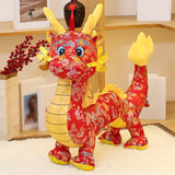 Maxbell Dragon Doll Decorative Dragon Plush Toy for Dorm Birthday Present Restaurant red 35cm