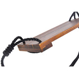 Maxbell Wooden Swing Seat with Hanging Rope Durable Flat Bench Seat for Garden Patio