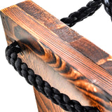 Maxbell Wooden Swing Seat with Hanging Rope Durable Flat Bench Seat for Garden Patio
