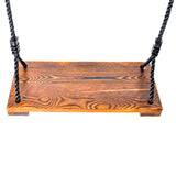 Maxbell Wooden Swing Seat with Hanging Rope Durable Flat Bench Seat for Garden Patio