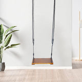 Maxbell Wooden Swing Seat with Hanging Rope Durable Flat Bench Seat for Garden Patio