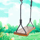 Maxbell Wooden Swing Seat with Hanging Rope Durable Flat Bench Seat for Garden Patio