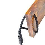 Maxbell Wooden Swing Seat with Hanging Rope Durable Flat Bench Seat for Garden Patio