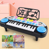 Maxbell Electronic Keyboard Multi Function Teaching for Kids Electric Keyboard Piano blue