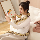 Maxbell Animal Stuff Doll Novelty Sleeping Pillow Snuggling Plush Toy Snake Toy Soft Brown