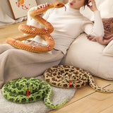 Maxbell Animal Toy Cartoon Design Comfortable Giant Snake Plush Toy Snake Stuff Doll Green