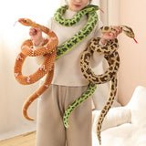 Maxbell Animal Toy Cartoon Design Comfortable Giant Snake Plush Toy Snake Stuff Doll Brown