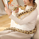 Maxbell Animal Toy Cartoon Design Comfortable Giant Snake Plush Toy Snake Stuff Doll Brown
