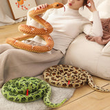 Maxbell Animal Toy Cartoon Design Comfortable Giant Snake Plush Toy Snake Stuff Doll Yellow