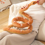 Maxbell Animal Toy Cartoon Design Comfortable Giant Snake Plush Toy Snake Stuff Doll Yellow